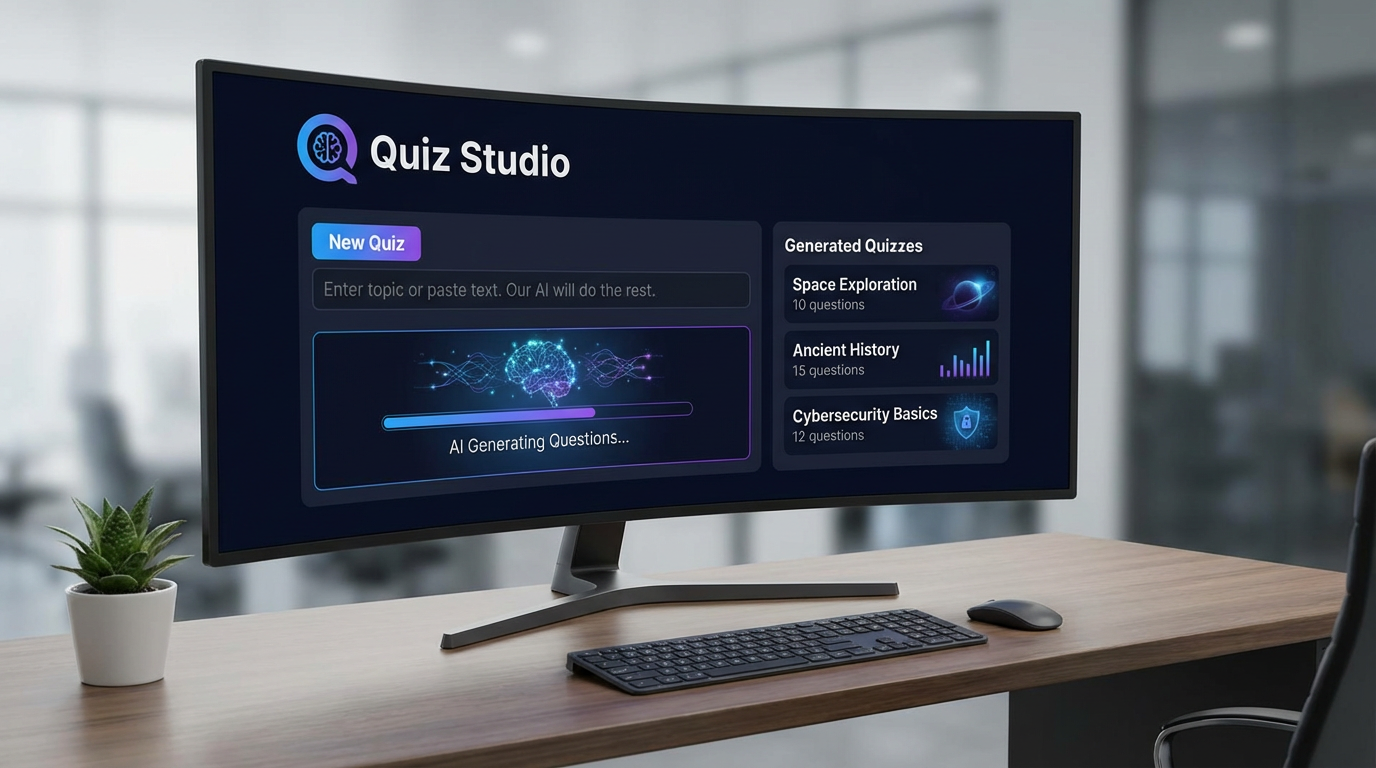 AI-powered quiz creation interface